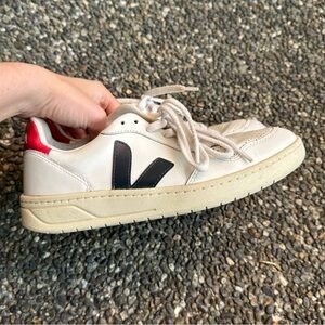 VEJA Campo White Sneakers With Red & Navy